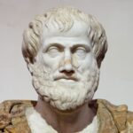 Photograph of a marble bust of Aristotle.